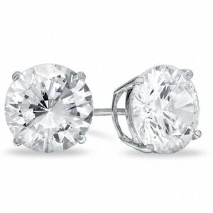 Renaissance Collection 14k White Gold CZ Earrings 1 ct T.W. 925 Sterling Silver
